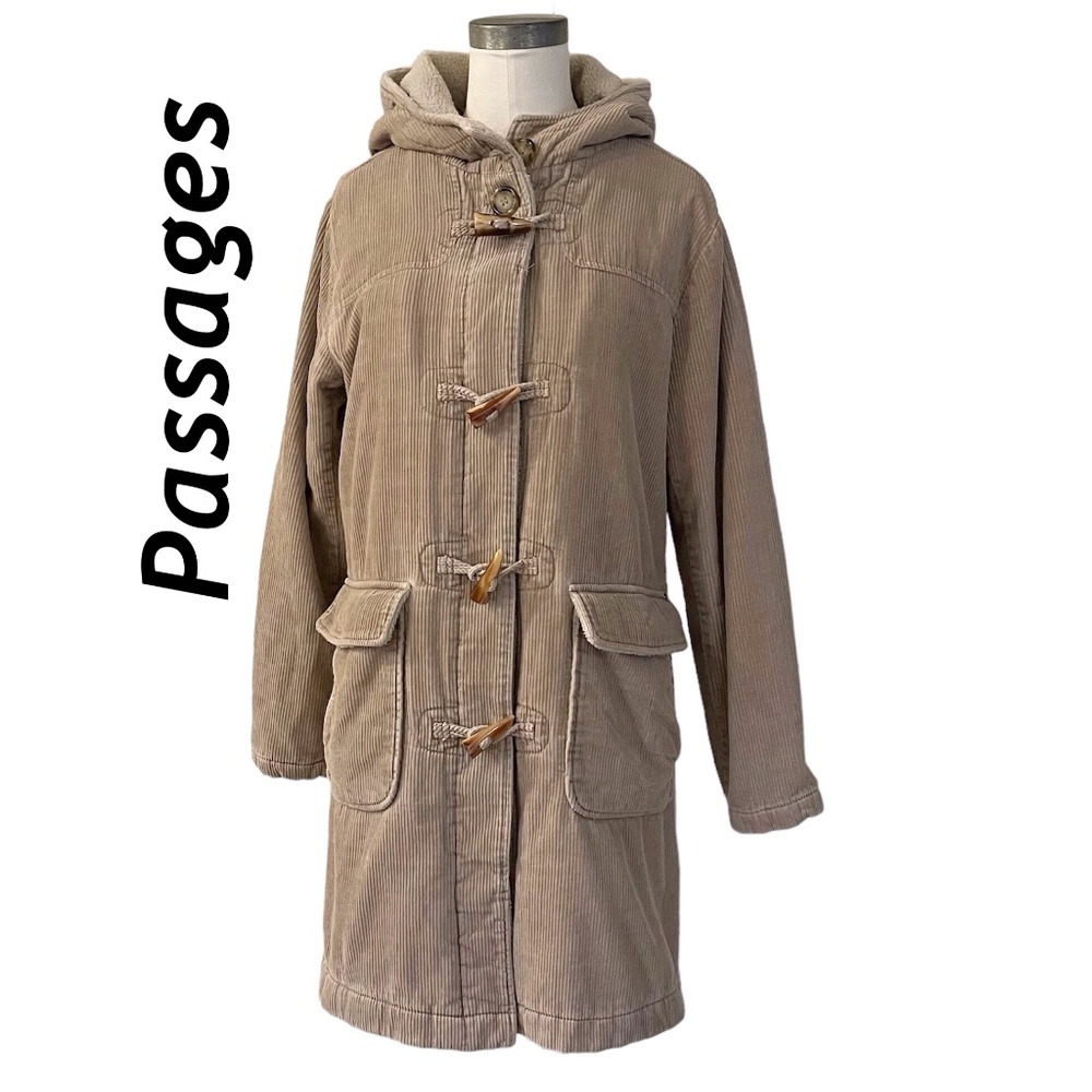 Passages tan corduroy coat Size Large